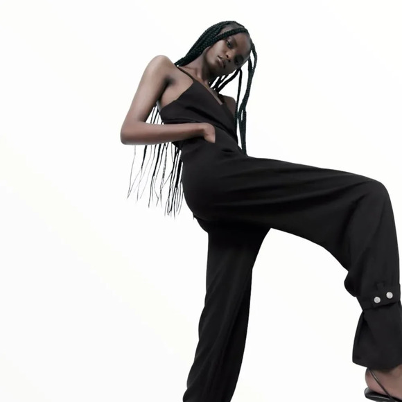 ZARA | Black | STRAP HEM JUMPSUIT - Picture 10 of 16